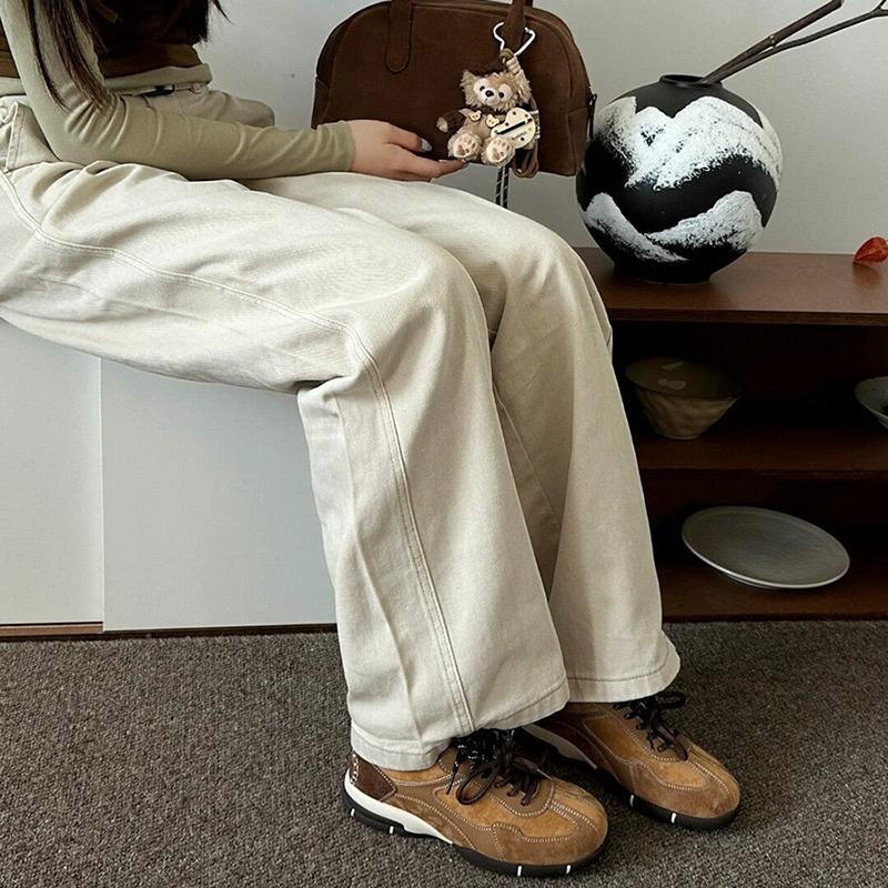 Retro inner height increase women's autumn new leather platform casual sports shoes versatile women