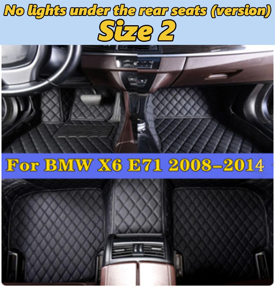 Car Foot Pads For BMW X6 E71 2008-2014 Car Interior Accessories Protective Pad Custom Auto Floor Mats Automobile Carpet Cover