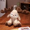 Reindeer Christmas Scarf Plush Toy Big Eared Elk Stuffed Animal Doll Gift 35cm
