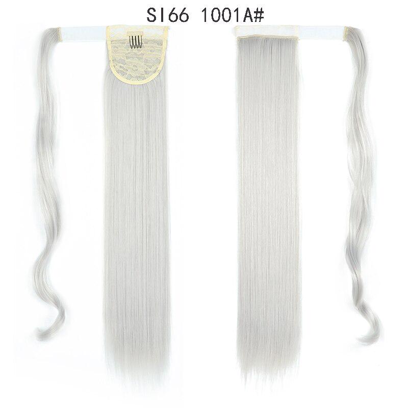 LISI HAIR Dlouhé rovné zavinování kolem klipsy do culíku Prodlužování vlasů tepelně odolné syntetické umělé vlasy s pony ocasem