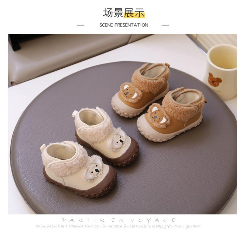 One-year-old Baby Snow Boots Winter Baby Cotton Shoes Soft-soled Toddler Shoes 3-6-12 Month Infant Velvet Warm Shoes