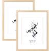 Yaetm 11x14 Picture Frame with Mat for 8x10 Set of 2, Solid Oak Wood Photo Frames with Tempered Glass, 11 X 14 Frames Fo