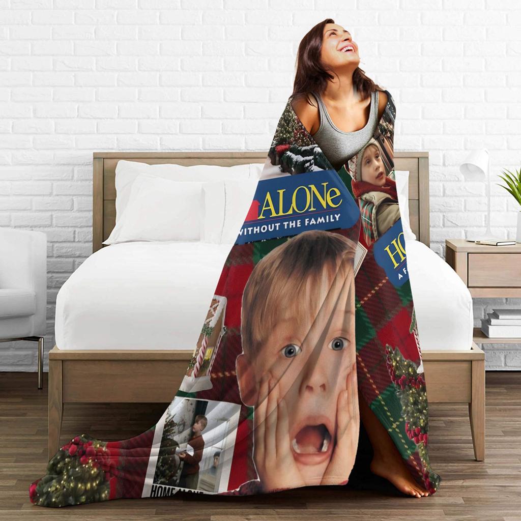 Home Alone Christmas Comedy Film Printed Blanket For Men Women Warm Cozy Fluffy Throw Blankets for Living Room Multi-size
