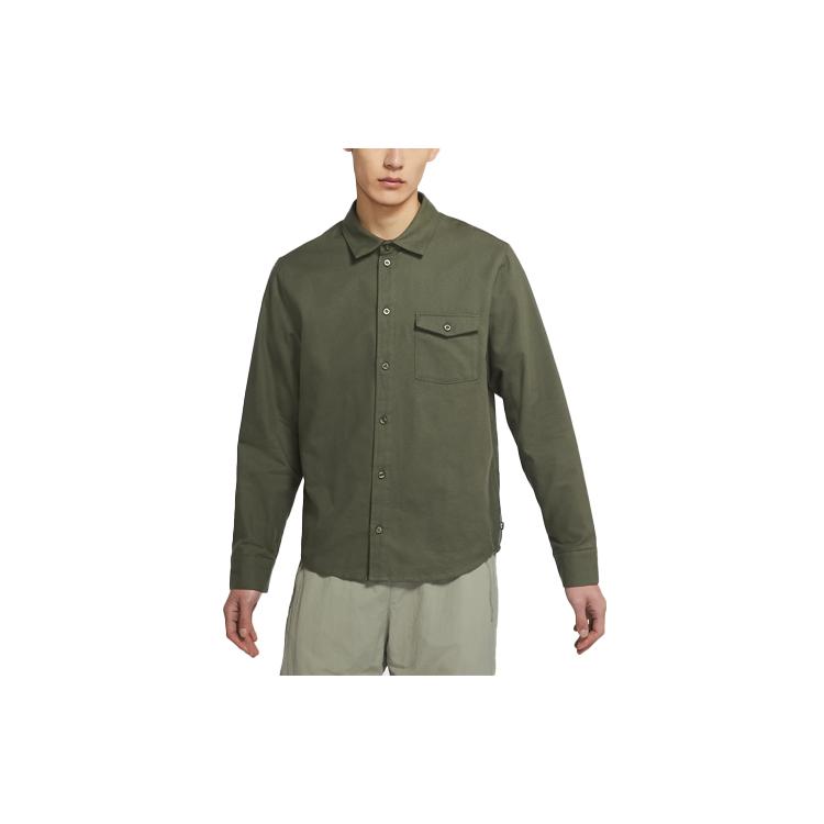 Nike Shirts Men s Army Green Lapel Moderate Other CV4450-325 M