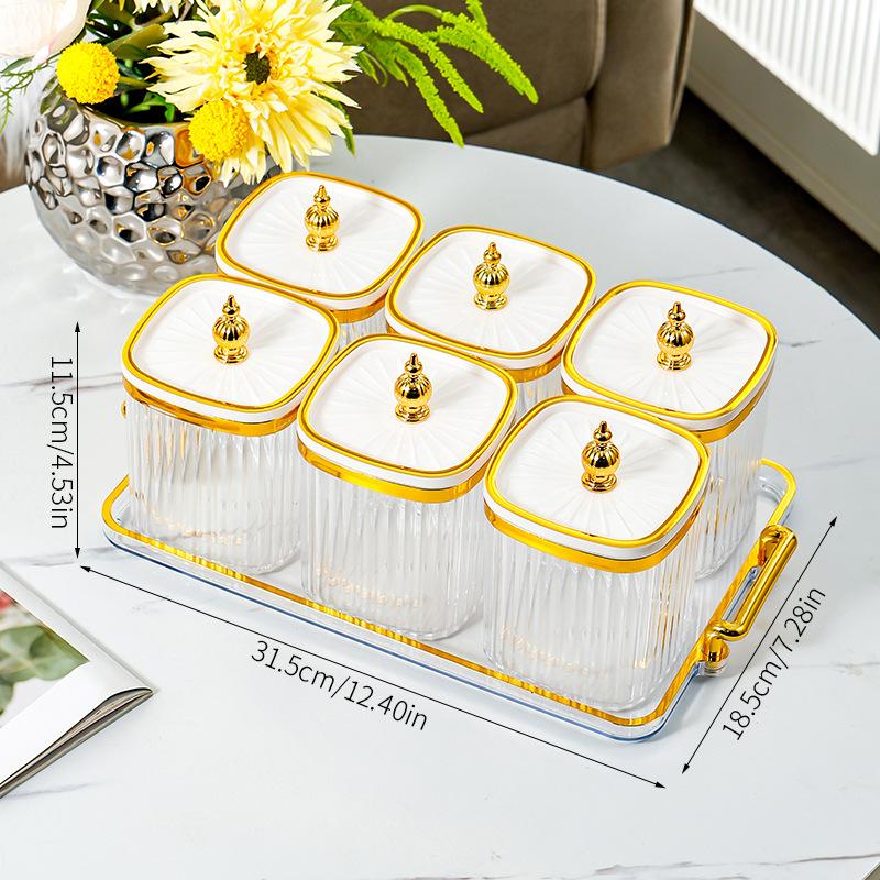 Leichter Luxus Gewürzbox Aufbewahrungsbox Küche Salzbehälter Mononatriumglutamat Gewürzbox Gewürzglas Gewürzglas Set Kombination