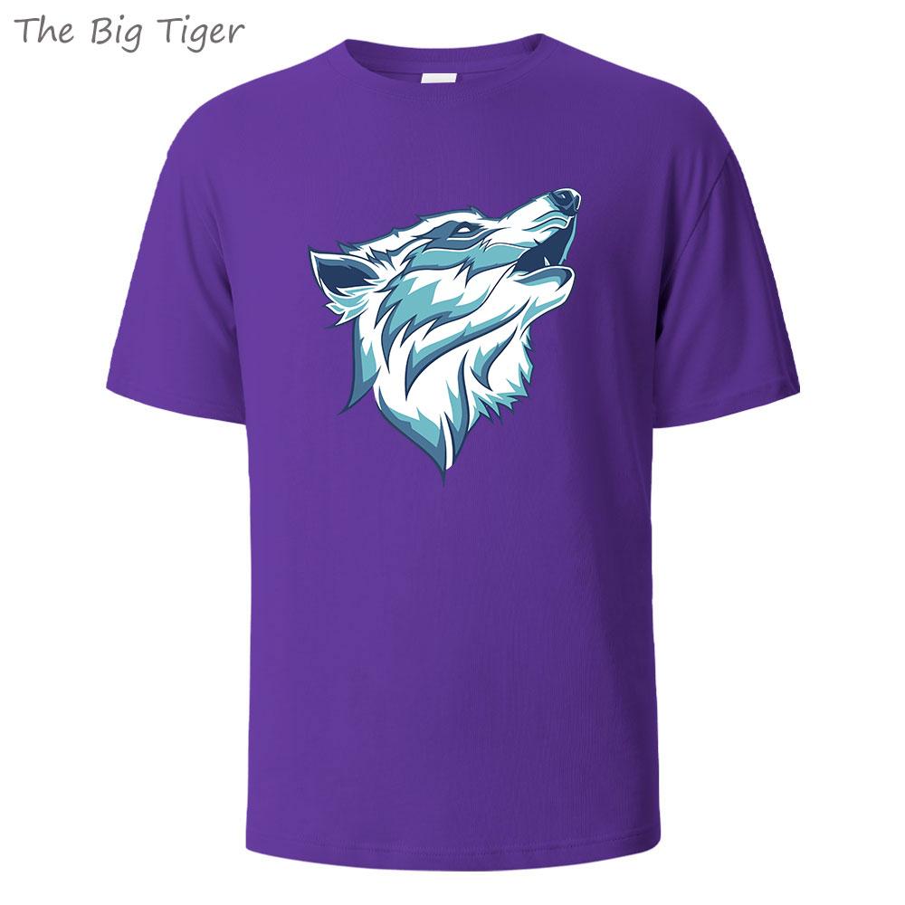 WolfPaint Classic Cotton T Shirt Breathable Round Neck Casual Unisex Tee Minimalist Short Sleeve Top Everyday Wear Mens Tshirt