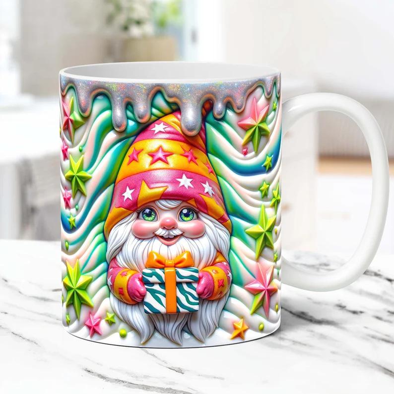 3D Christmas Christmas Ceramic Coffee Maker Cup Tea Cup Gnome Underground Treasure Patron Saint