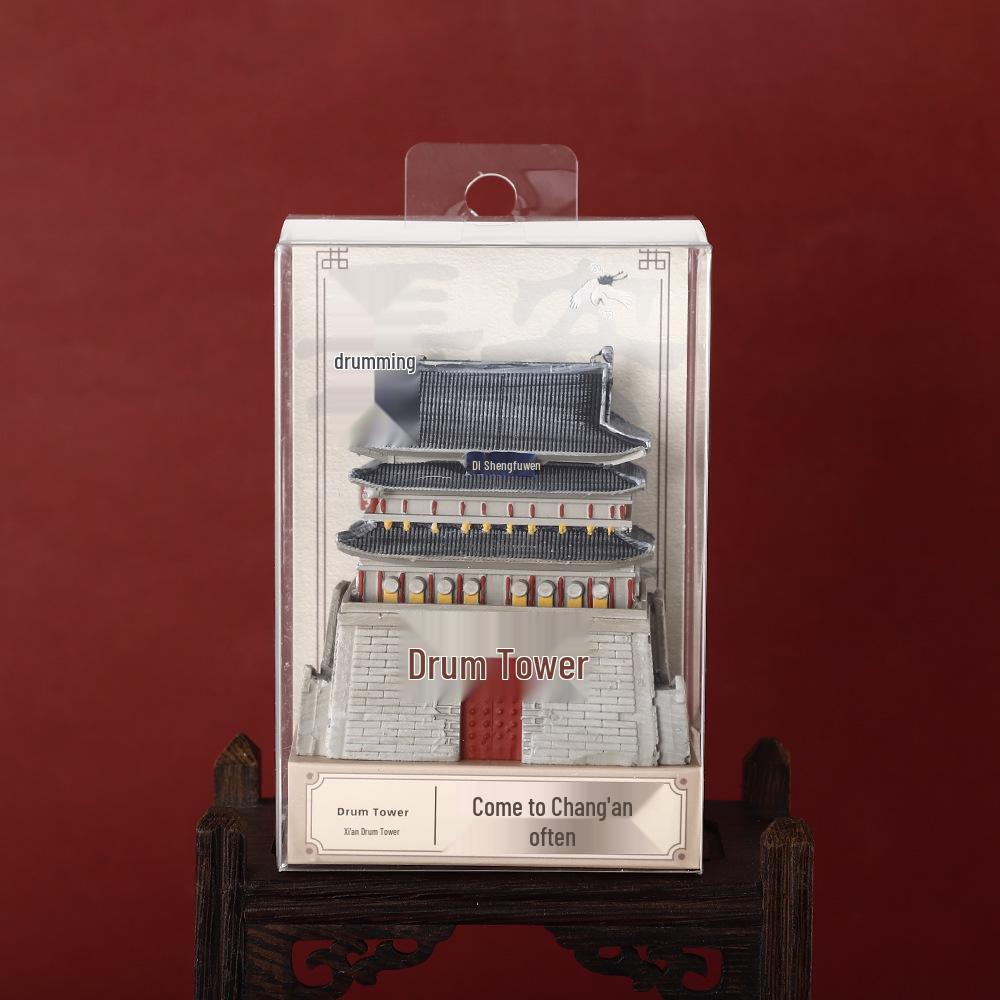 2025 Luminous Resin Fridge Magnet: Ancient Architecture Night Light City Tower Souvenir