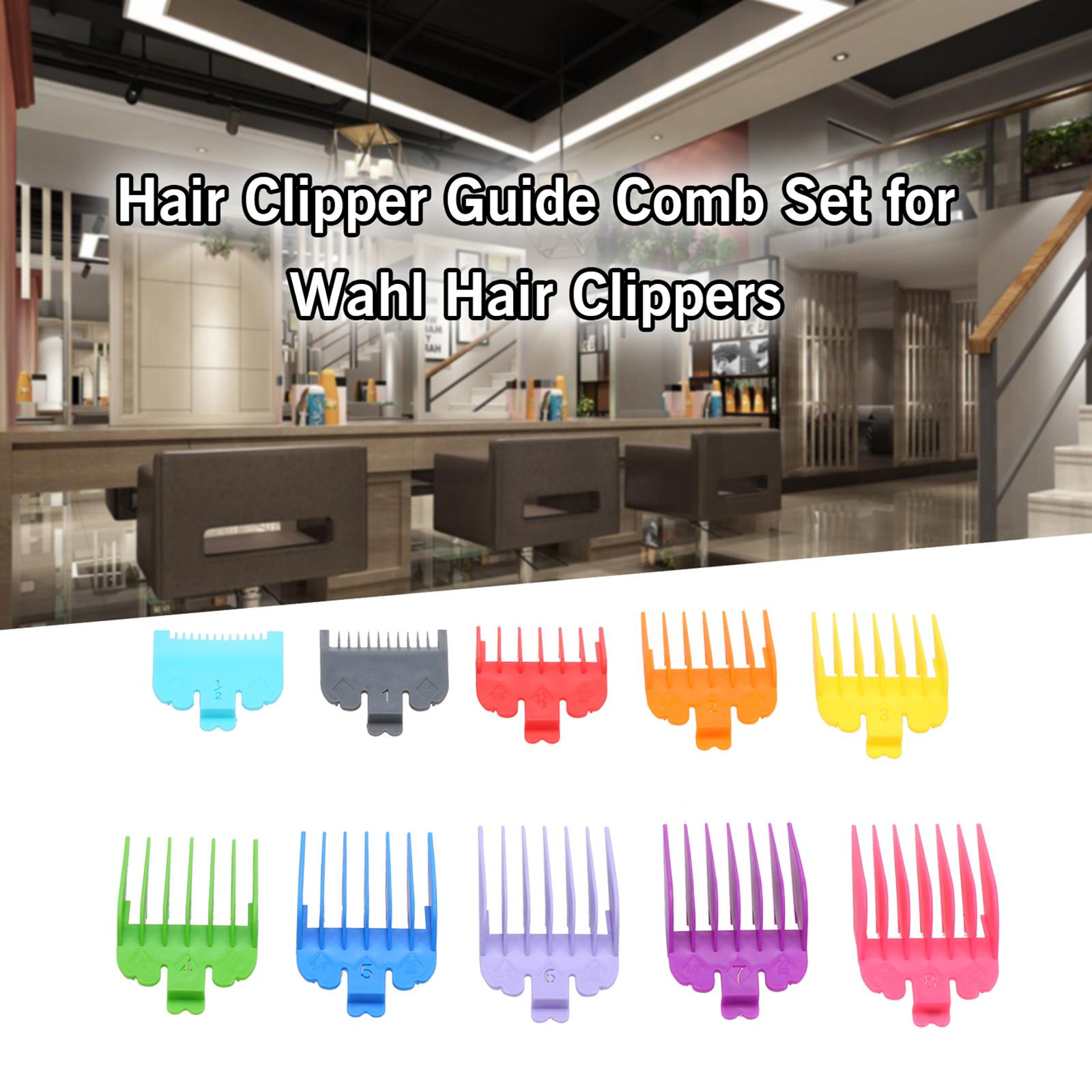 

10PCS Hair Clipper Guide Comb Set for Wahl Hair Clippers Limit Combs Hair Trimmer Guards Attachments Hair Salon Tool Set разноцветный