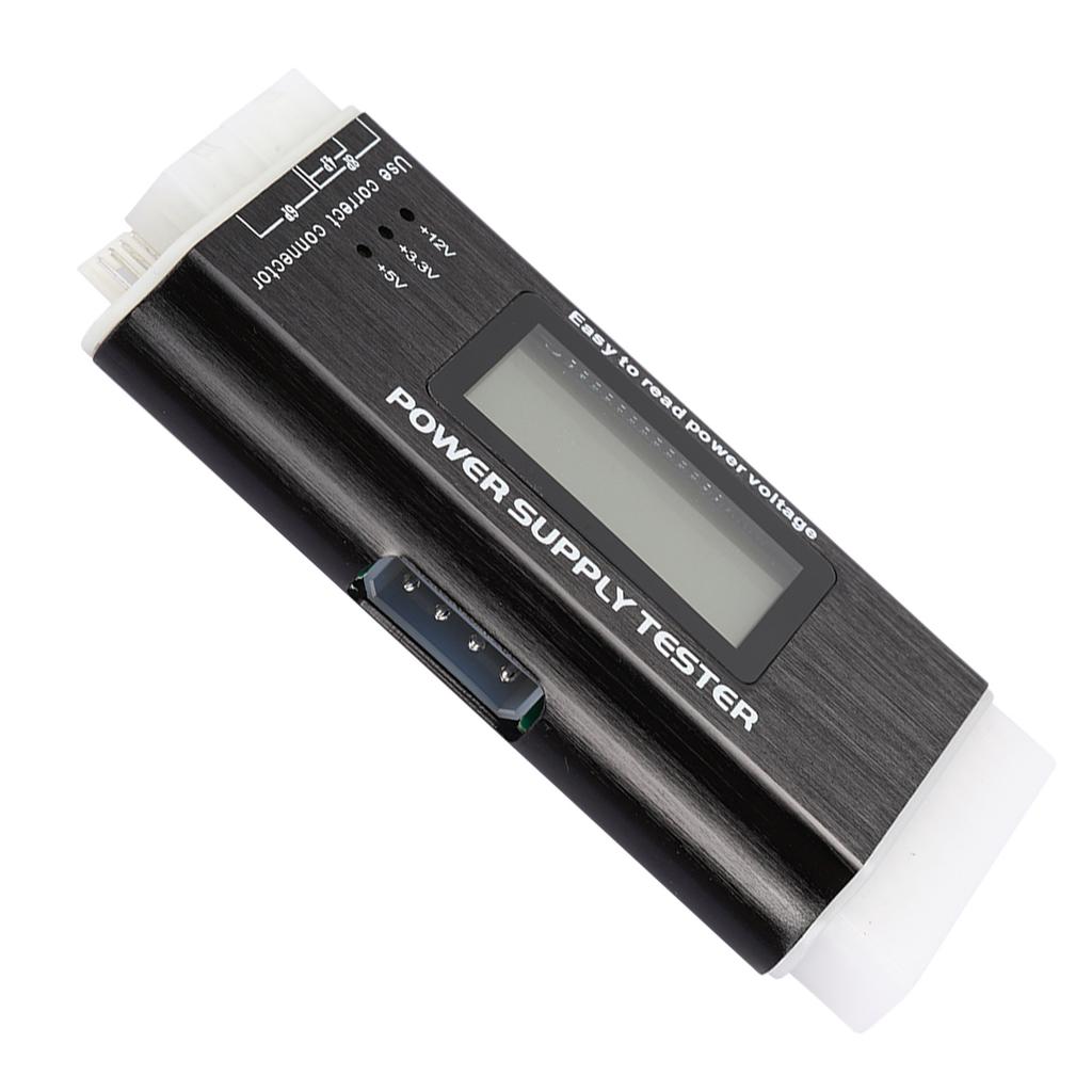 Computer Power Supply Tester LCD Display Aluminum Alloy Support 20 24Pin ATX SATA
