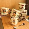 Roztomilý retro dívčí pohár domů na pití vody hrnek s víčkem lžičkou kancelář keramický kávový hrnek na mléko
