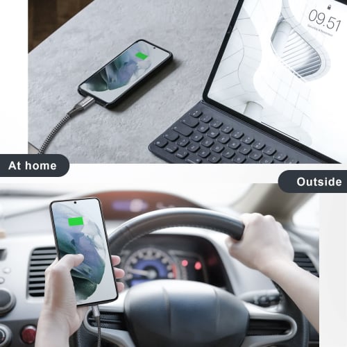 RAVIAD USB Type C Cable [3M/QC3.0 Compatible] Type C Cable 3A Rapid Charging High Speed ??Data Transfer Heavy Duty Nylon Braid USB-A To USB-C Cable iP