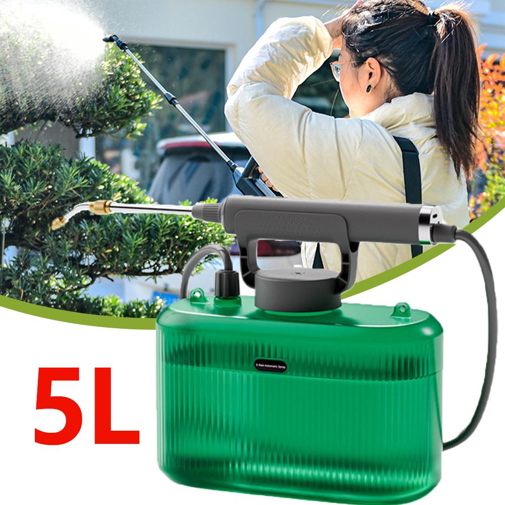 5L Elektrischer Gartensprüher mit Spritzpistole, Teleskopstab, USB-aufladbar, automatische Gartenpflanzen-Mist-Rasenbewässerungswerkzeuge