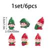 6Pcs Mini Christmas Elves Figurines Cute Elves Little People Decor For Diy Fairy Garden Christmas Tree Holiday Decor