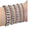 European & American Style Punk Hip-Hop Stainless Steel Cuban Chain Bracelet - Simple Six-Sided Polished Titanium Design