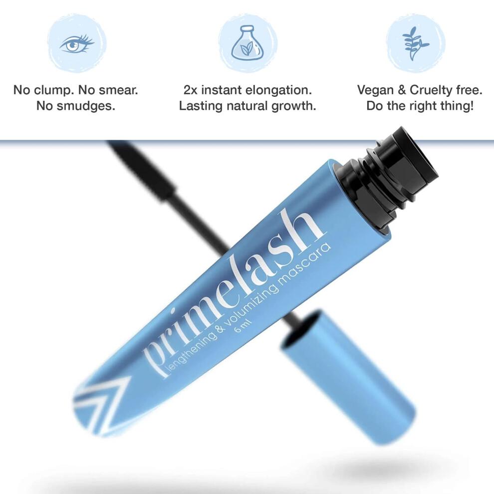 Prime Prometics PrimeLash Mascara für Frauen über 50 - Volumengebend Unglaubliche Länge in 2 Schichten - Hält lange Keine Klümpchen Hypoallergen (Schwarz)