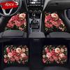 Set of 4 Car Mats Featuring Ethnic Designs with a Vintage Look, Fashionable And To Maintain, Compatible with Different Vehicle Models