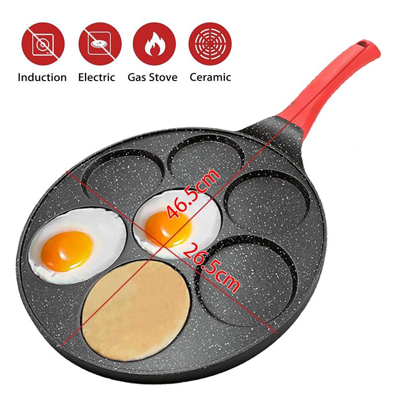 7-Cup Omelet Mini Pancake Cooker Pan Breakfast Nonstick Pancake Griddle Egg Frying Pan Skillet Gas Stove & Induction Cookware