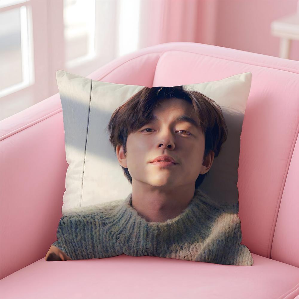 Hot Handsome Actor GGong YooS Cushion Cover Pillowcase Short Plush Invisible Zipper Room Sofa Cushion Cover