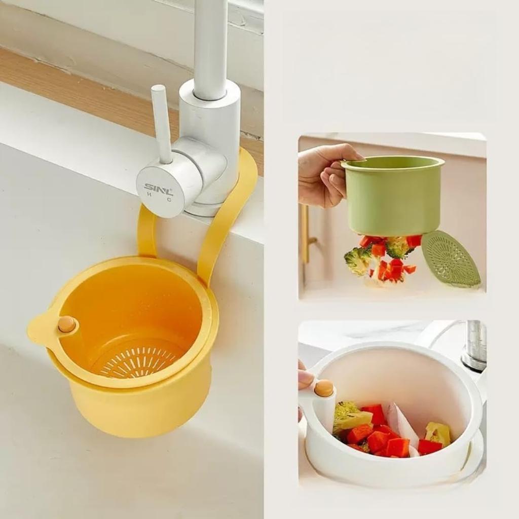 Sink Strainer Basket Hanging Food Waste Filter Fruit Vegetable Washing Drainer for Kitchen