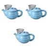 Set of 3 Light Blue Pots X 9 X Cm Pots by Setomonohonpo Rope-Handled (with Strainers) [18 9.5 (400cc)]