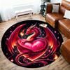 1pc Dragon Heart Round Chair mat Area Rug - Non-Slip, Floor Mat for Office, Bedroom, Ideal home decor Christmas Gift p0811471