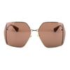 Gucci Herringbone Hollow Large Frame Irregular Square Sunglasses Unisex Sunglasses GG0817S-002