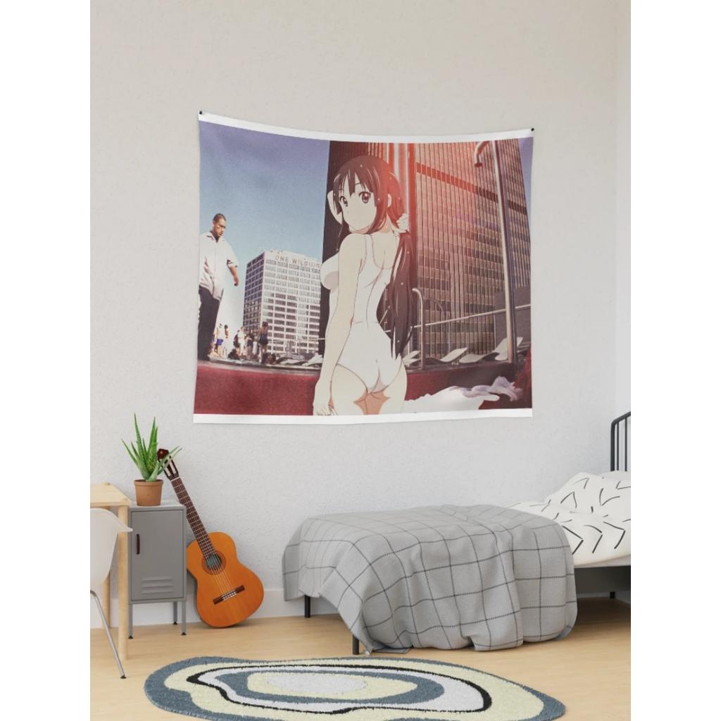 Mio Akiyama At Pool Party Tapestry Dormitory Tapestry Room Wall Decoration Party Decorations Japanese Anime Graphic Tapestry