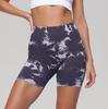 High Waist Tie-Dye Yoga Shorts for Women - Tummy Control & Butt Lift, Sports Fitness Style