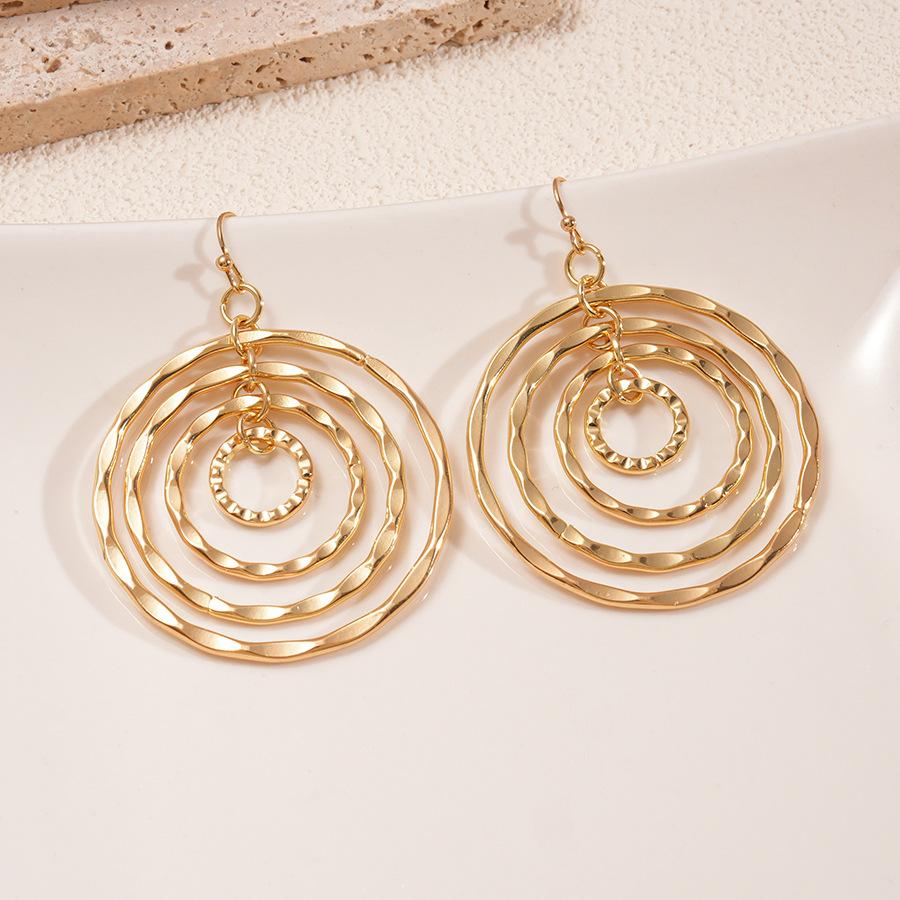 Hollow Round Thread Geometric Ear Hook Advanced Heavy Industry Unique Earrings for Women