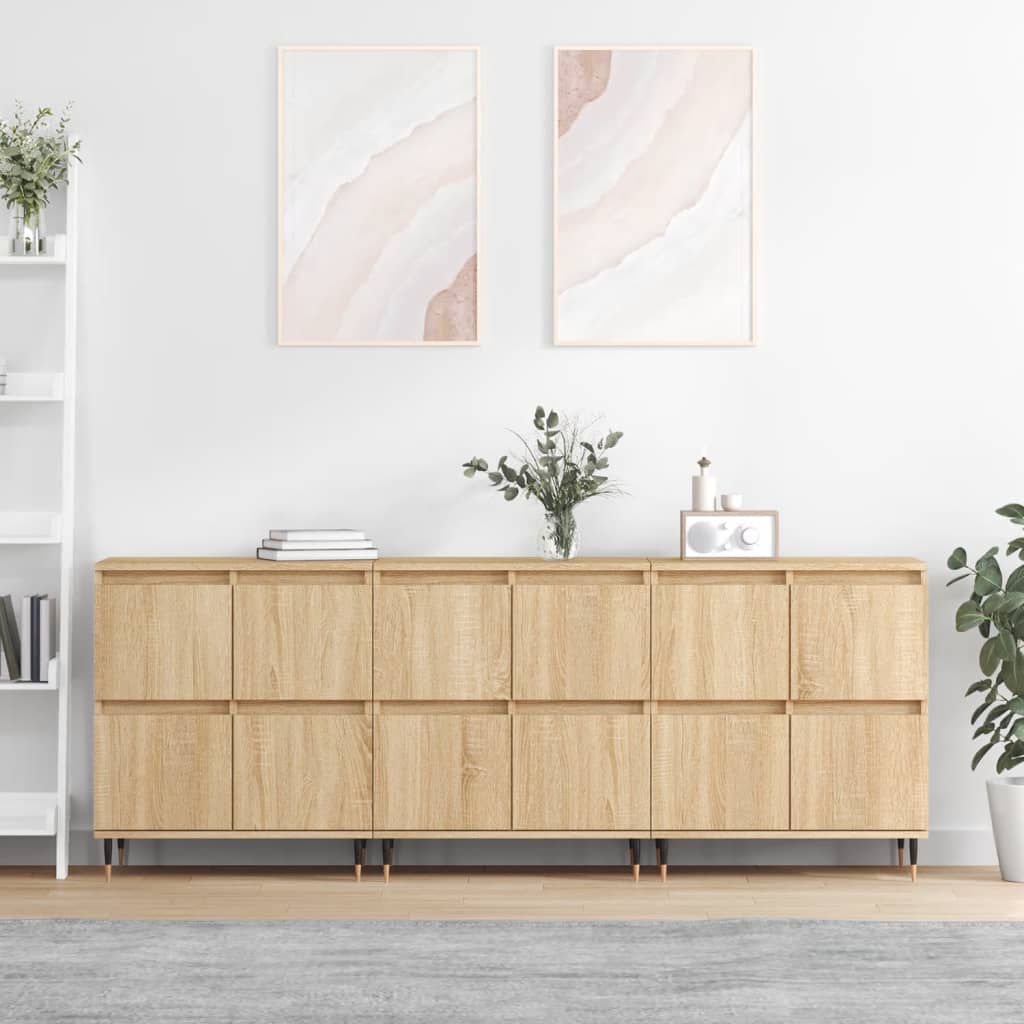 Sideboards 3 pcs Sonoma Oak Particleboard