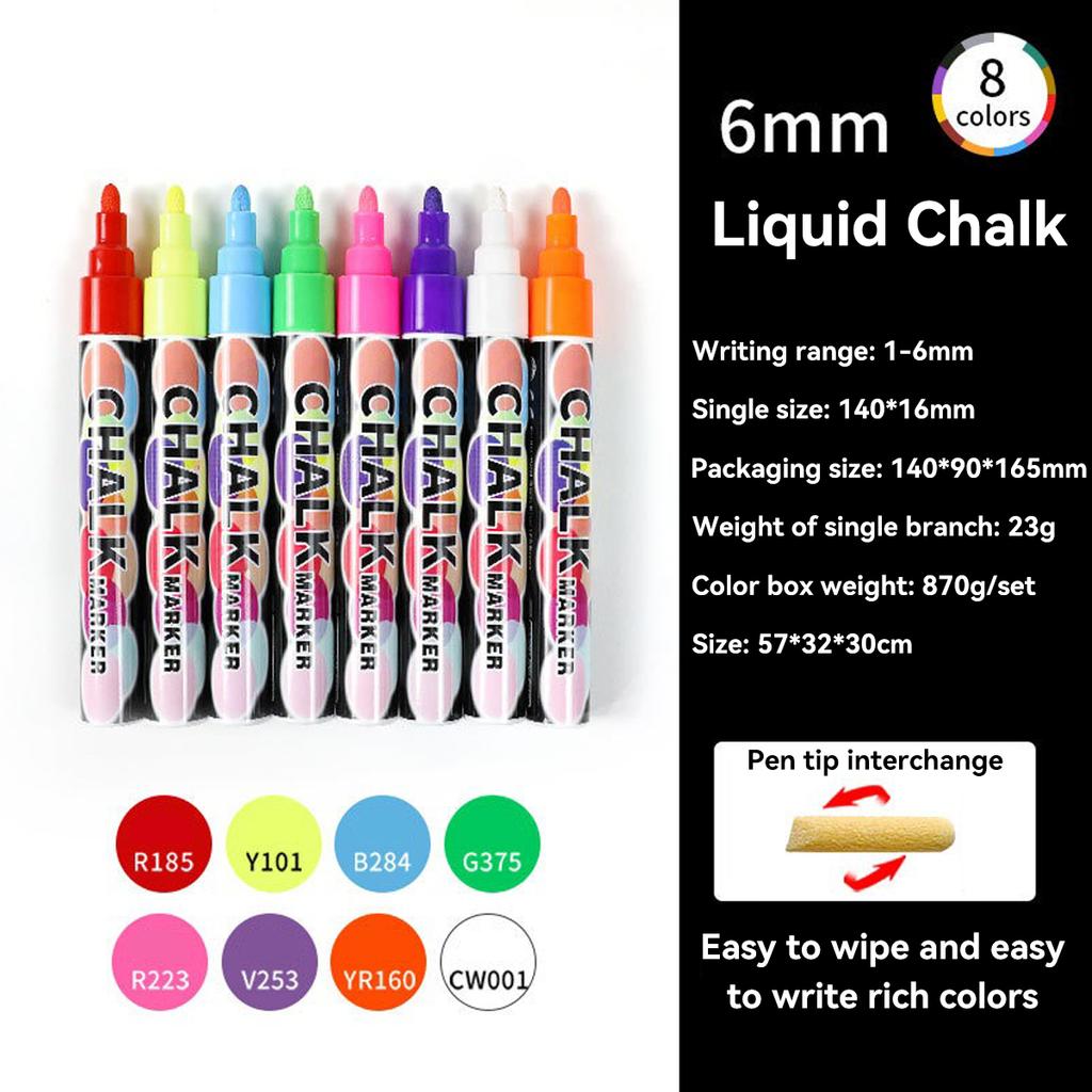 8-46 Farben Flüssigkreide Kinder Doodle Abwischbarer Markerstift Business Büro Schule Schüler Schreibwaren