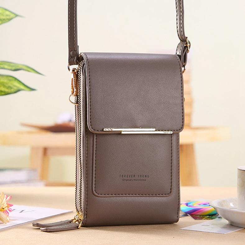 Damenmode-Handytasche mit Touchscreen, vertikale Umhängetasche, Mini-Umhängetasche, Geldbörse