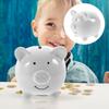 Ceramic Piggy Bank Coin Bank Personalized Money Saving Bank Delicate Nursery Decor (White) Banks To Save Box