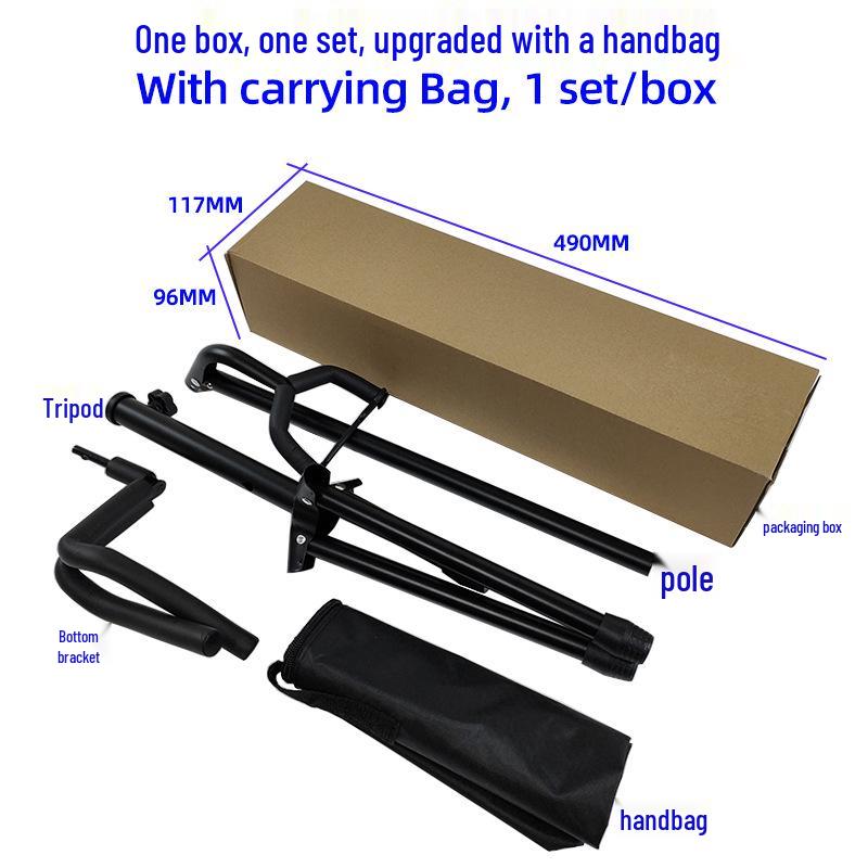 Foldable Vertical Guitar Stand with Handbag for Desktops Black Stand without Bag