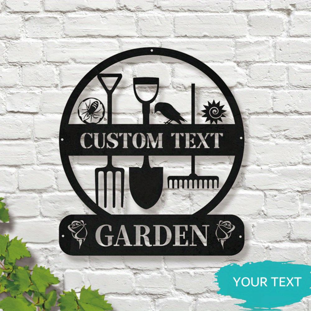 Einzigartiges Metall-Gartenschild im antiken Stil, personalisiertes Hofornament, stromlose Gartendekoration