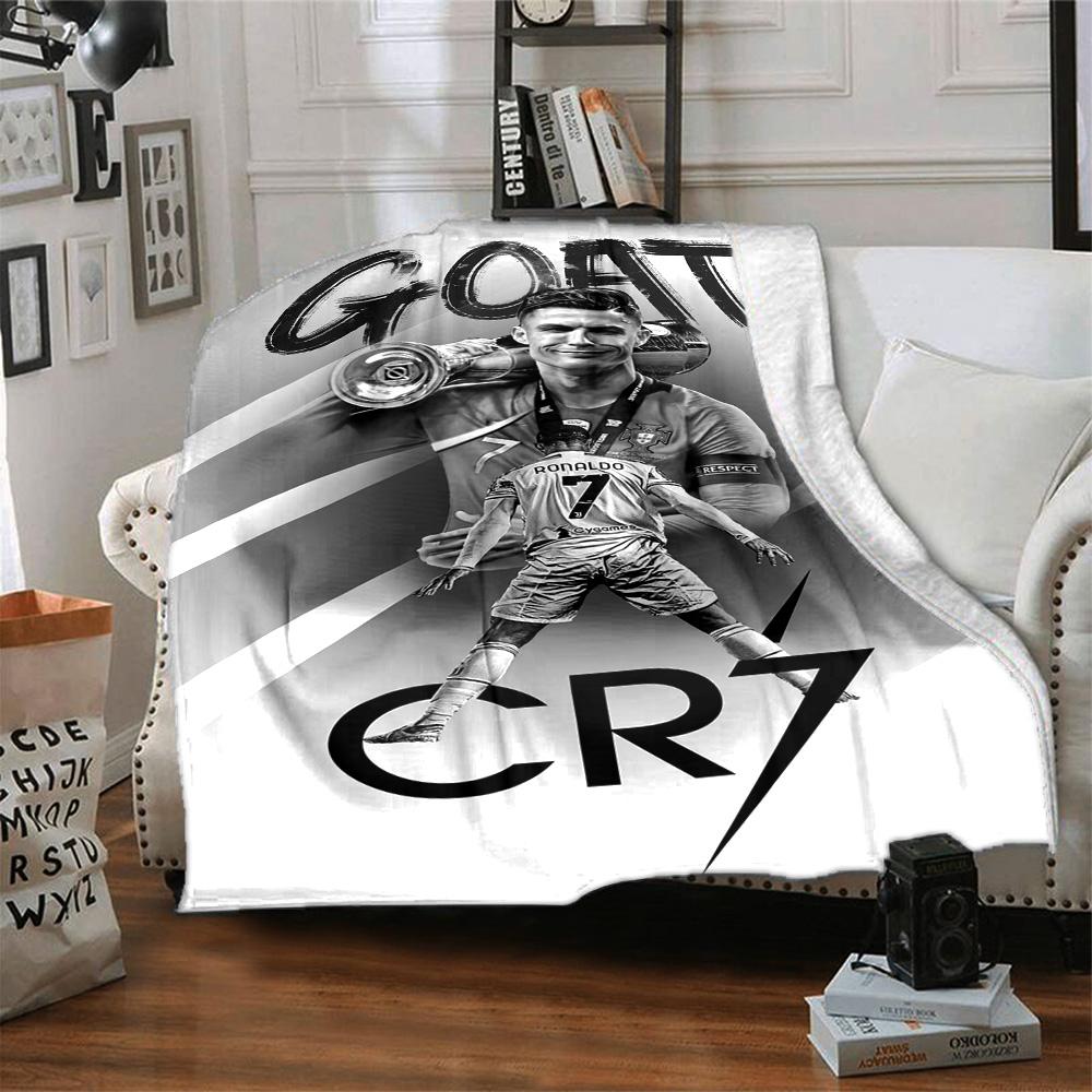 Ronaldo's Golden Legacy Blanket Warmthful Decor Great for Chair Sofa Office Four Seasons Universal Digital Print Best Holiday Gift for Friends Family