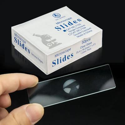 50 PCS Glass Single Concave Microscope Blank Slides Reusable for Preparation of Specimen