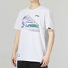Li Ning Badminton Series Logo Print Letter Round Neck Pullover Short Sleeve T-Shirt Unisex Tops White AHST699-1
