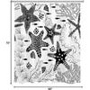 EOBTAIN Black and White Nautical Shower Curtain for Bathroom Summer Starfish and Seaweed Abstract Underwater Fabric Shower Curtain with 10 Hooks