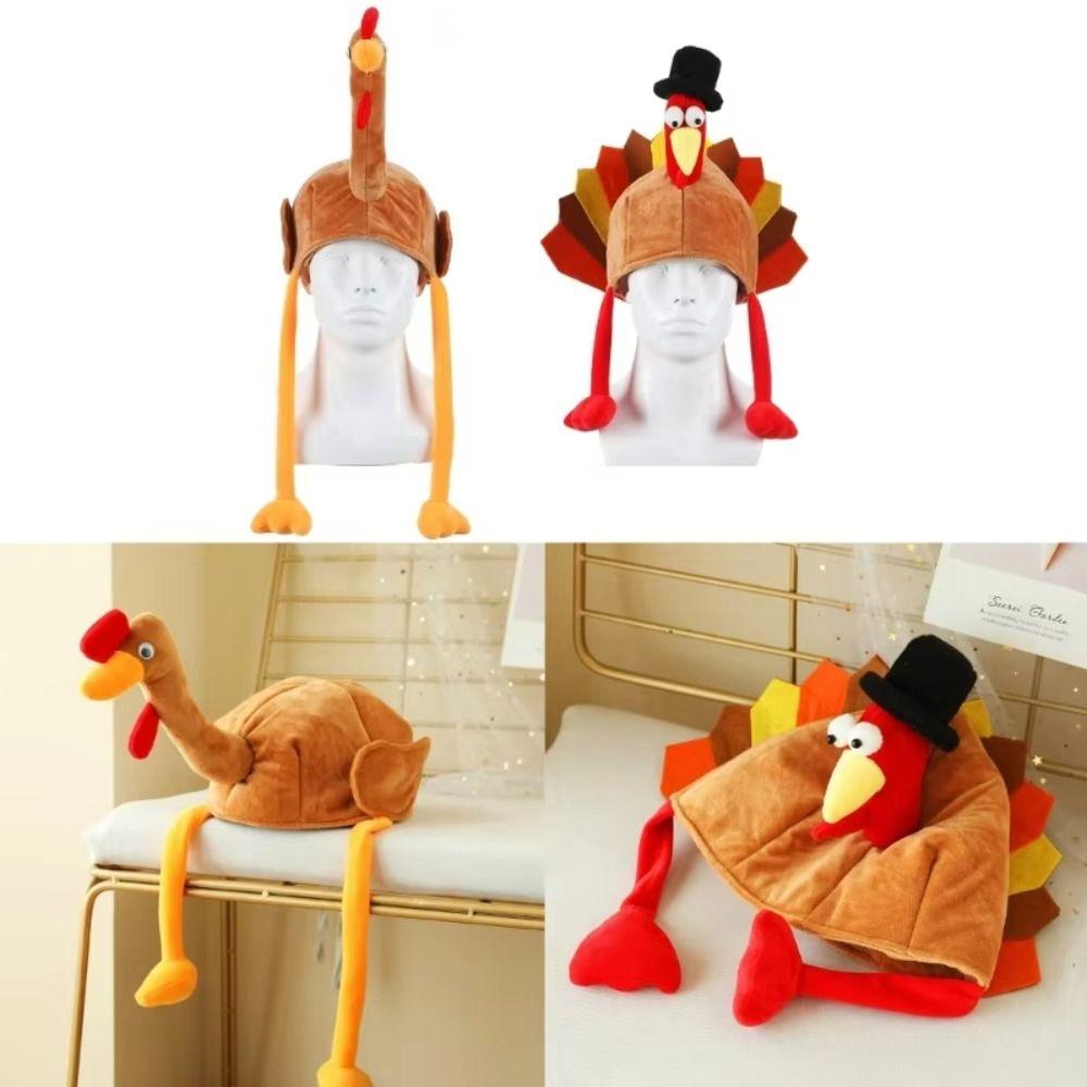 Cute Thanksgiving Turkey Hats Comfortable Creative Turkey Caps Funny Soft Roleplaying Photo Cap Party Costume Accessories