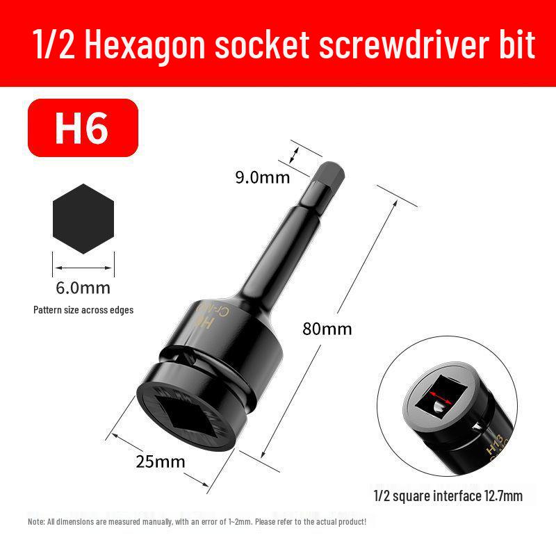 1/2 Air Impact Wrench Hex Bit Electric Drive Tool