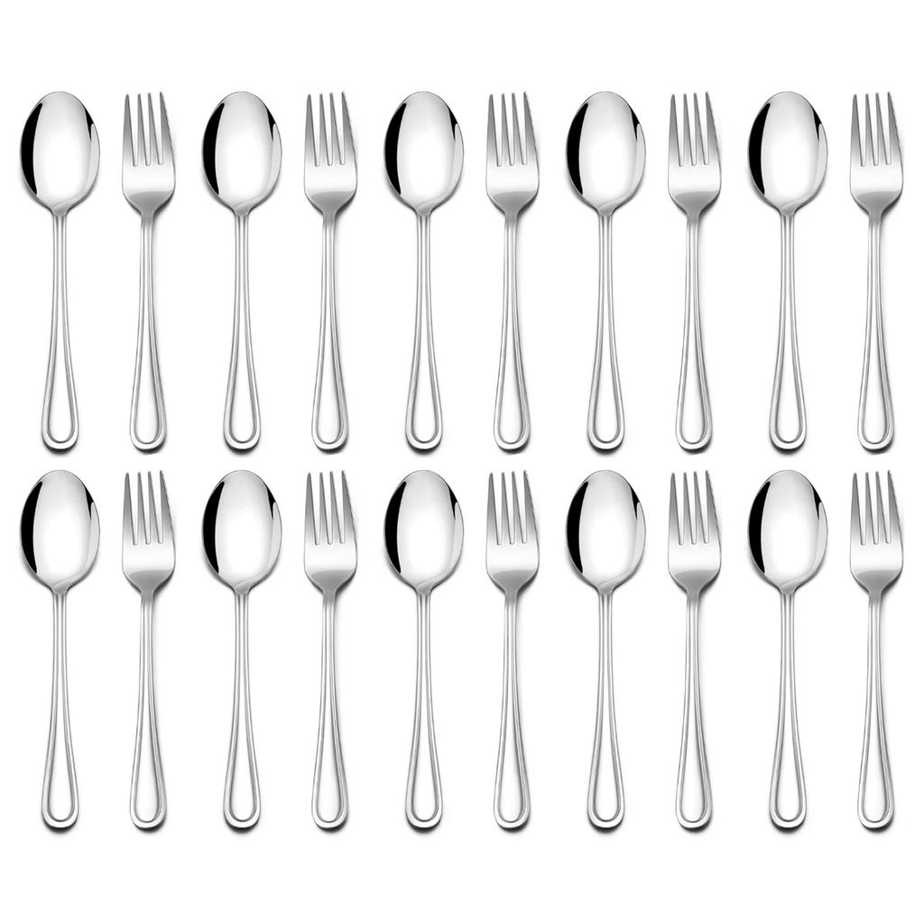 10/20Pcs Tableware Set Stainless Steel Child Fork and Spoon Kit 15/16cm Kid Tableware Flatware Kit for Kindergartens and Schools