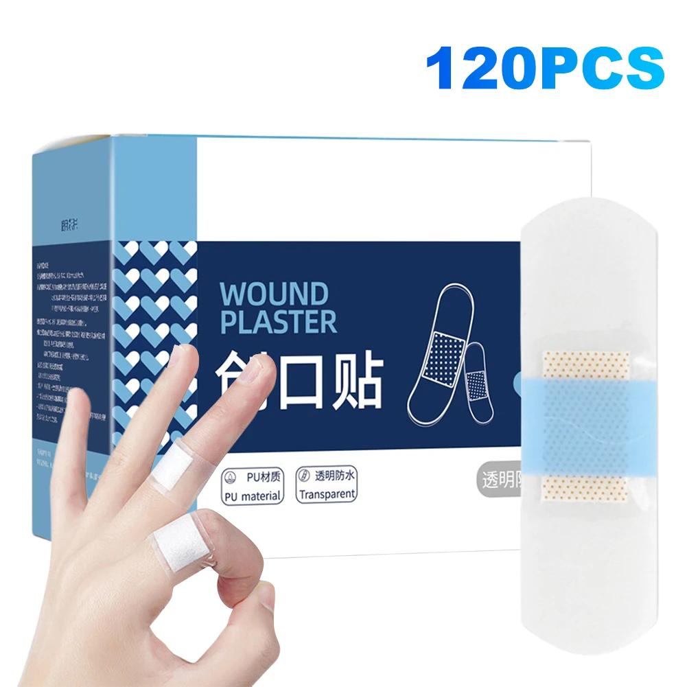 50/120pcs PU Transparent Waterproof Band Aid Adhesive Medical Strips Wound Plaster for Sports Bathing Protective First Aid