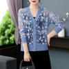 Cardigan de Encaje de Punto para el Sol de Verano Chaqueta Moda para Mujer de Mediana Edad Chal Corto Ropa de Punto Camisa Abrigo Femenino