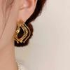 Fashion Metal Twisted Wave Earrings South Korea Elegant Unique Design Niche Style Classy Cold Wind Net Red Earrings