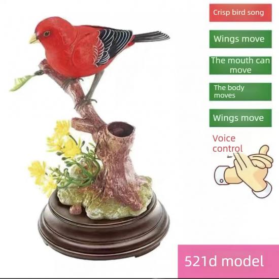 Sound Voice Control Electric Simulation Bird Toy for Pet Bird Cage Kids Gift Garden Ornaments Induction Parrot Supplies