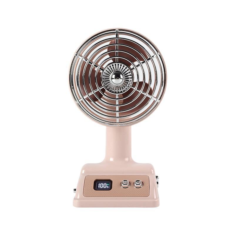 Retro Nostalgic Desktop Fan with 100 Speed Settings, Rechargeable, Perfect for Office or Dormitory Use