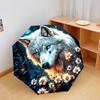 1 PC Automatic Folding Umbrella - Wolf In Moonlit Pattern, Portable & Foldable Design with 8 Ribs, Christmas Birthday Gifts