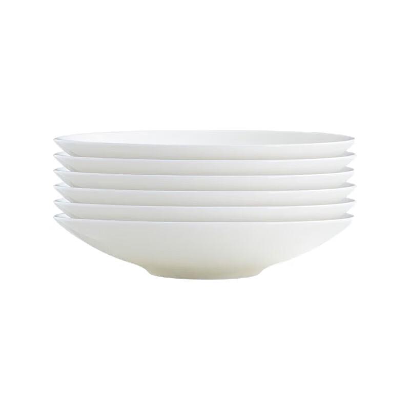 Jingdezhen Pure White Bone China Round Deep Dinner Plate